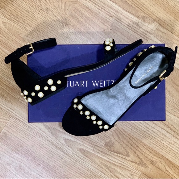 Stuart Weitzman Allpearls Suede Block-Heel Sandal - Picture 8 of 8